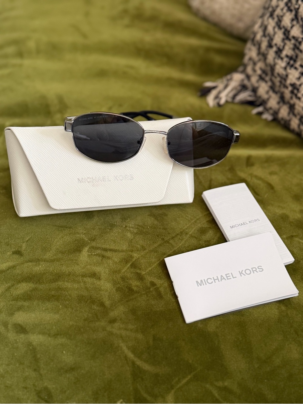 Michael Kors Black Lens Silver Frame Women's Sunglasses